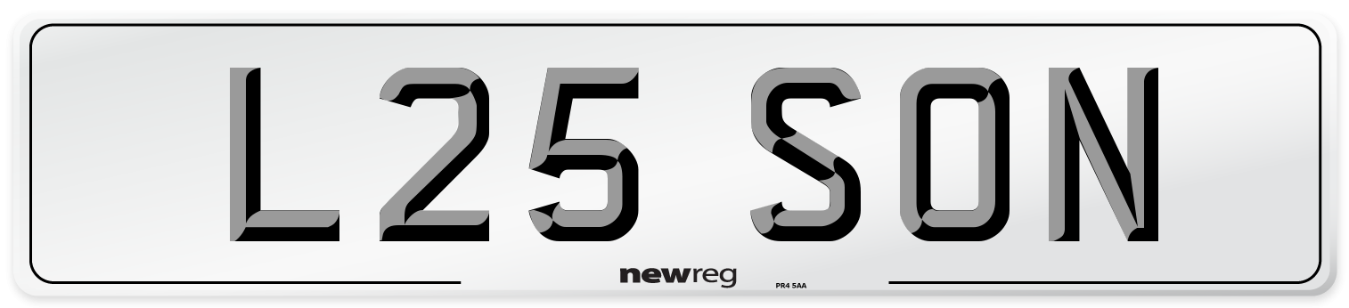 L25 SON Number Plate from New Reg